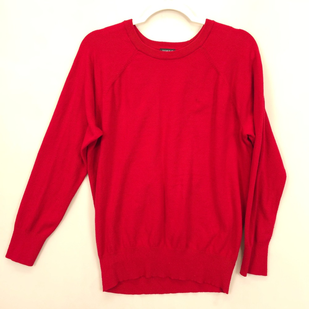 Torrid Red Crew Neck Sweater Women L 10/12 Soft Knit Rayon Blend Cozy Chic